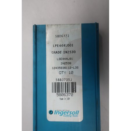 Ingersoll Carbide Insert, 10PK LPE444L001 IN2530